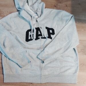 GAP Light Gray Hoodie with Black Logo